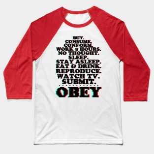 They Live Commands OBEY 3D Pixel Baseball T-Shirt